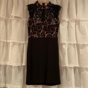 Black and Nude Lace Dress